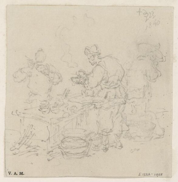 George Chinnery, Sketch of figures at a foodstall