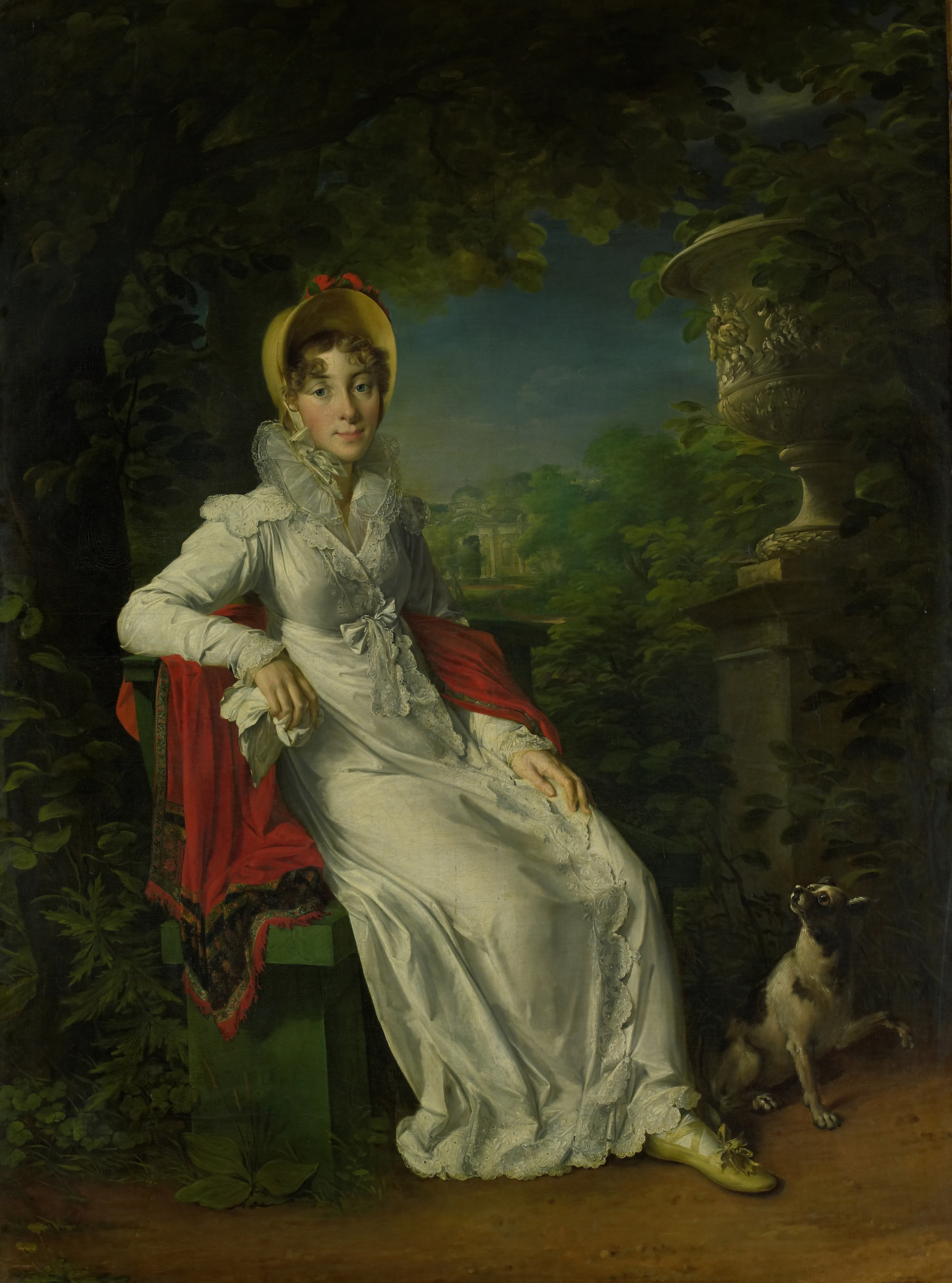 François Gérard, Portrait of Marie Caroline Ferdinande Louise de Naples, Wife of Charles Ferdinand, Duke de Berry, in the Park de Bagatelle in the Bois de Boulogne, Paris