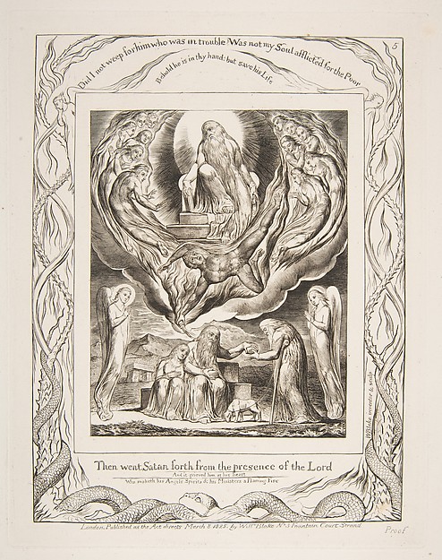 William Blake, Satan Going Forth fron the Presence of the Lord