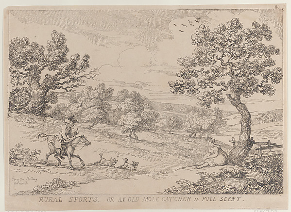 Thomas Rowlandson, Rural Sports, or an Old Mole Catcher in Full Scent