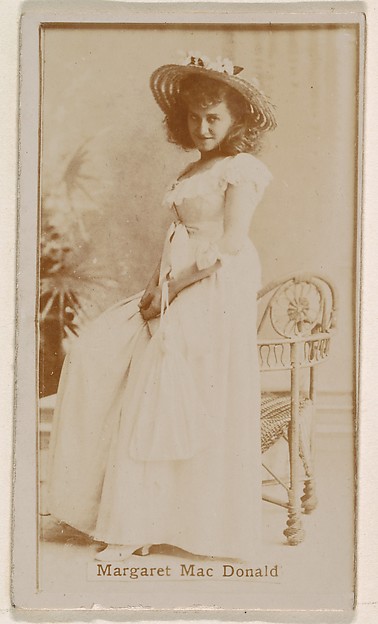 Kinney Brothers Tobacco Company, Margaret MacDonald, from the Actresses series (N245) issued by Kinney Brothers to promote Sweet Caporal Cigarettes