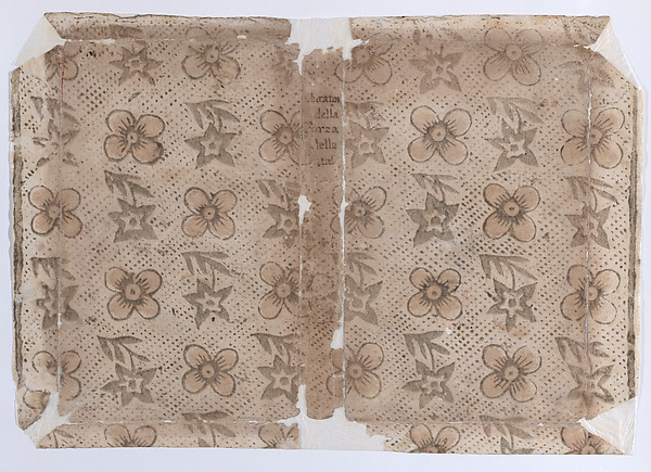 Anonymous, Book cover with floral and dot pattern