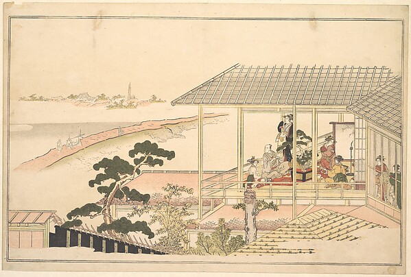 Kitagawa Utamaro, A Party of Merrymakers in a House in the Yoshiwara on a Moonlight Night