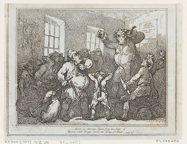 Thomas Rowlandson, Fierce as staring Ajax from this seat...