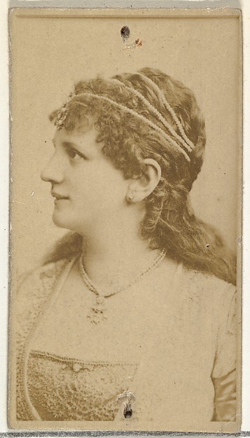 W. Duke, Sons & Co., [Actress in profile wearing ornamental headpiece], from the Actors and Actresses series (N145-8) issued by Duke Sons & Co. to promote Duke Cigarettes