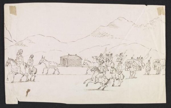 Unknown, A Party of Turks on Horseback, the women being carried in litters