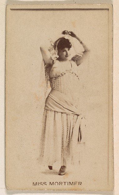 Kinney Brothers Tobacco Company, Miss Mortimer, from the Actresses series (N245) issued by Kinney Brothers to promote Sweet Caporal Cigarettes