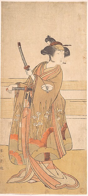 Katsukawa Shunshō　勝川春章, Onoe Tamizo as a Samurai Woman
