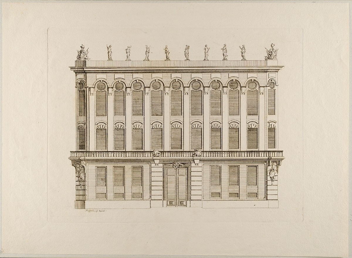 Johann Michael Hoppenhaupt, Wohnhaus, Blatt aus einer Folge von Fassaden von Wohn- und Gartenhäusern