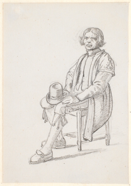 Wilhelm Marstrand, Siddende dalkarl med hatten på knæene