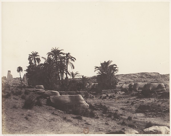 Félix Teynard, Karnak (Thèbes), Avenue de Sphinx - Vue Générale Prise du Point G