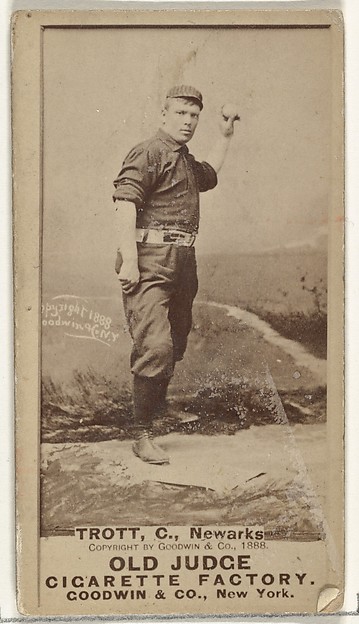 Goodwin & Company, Samuel W. "Sam" Trott, Catcher, Newark, from the Old Judge series (N172) for Old Judge Cigarettes