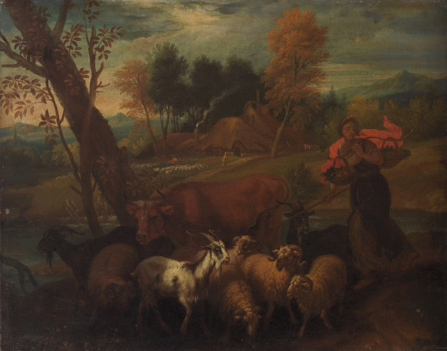 Pieter Mulier, Landschaft mit Hirtin und Herde