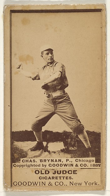 Goodwin & Company, Chas. Brynan, Pitcher, Chicago, from the Old Judge series (N172) for Old Judge Cigarettes