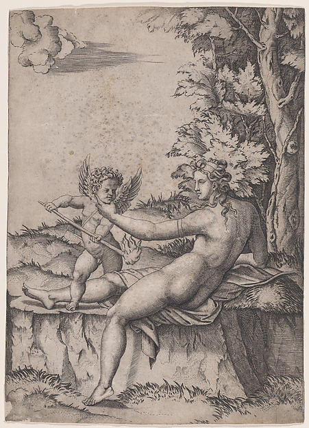 Agostino Veneziano (Agostino dei Musi), Venus and Eros