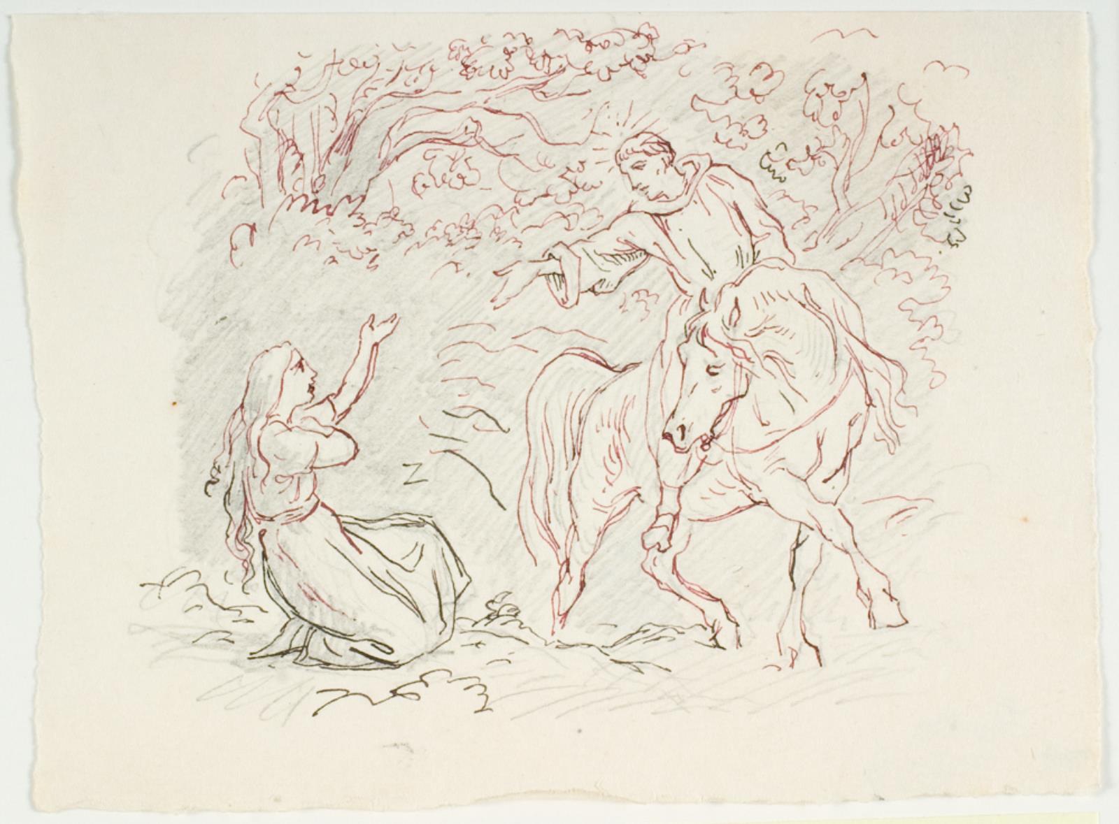 Lorenz Frølich, Illustrationsudkast til H.C. Andersen, "Dynd-Kongens Datter"