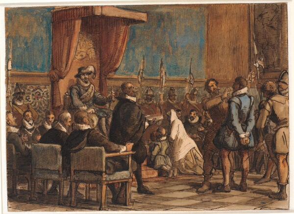 Wilhelm Marstrand, Chr. IV lader bødlen tage ordenskæden og sværdet fra falskneren Christopher Rosenkrantz