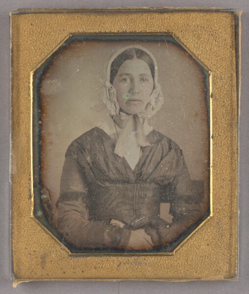 Unknown, [Portrait of a Seated Woman in Bonnet]