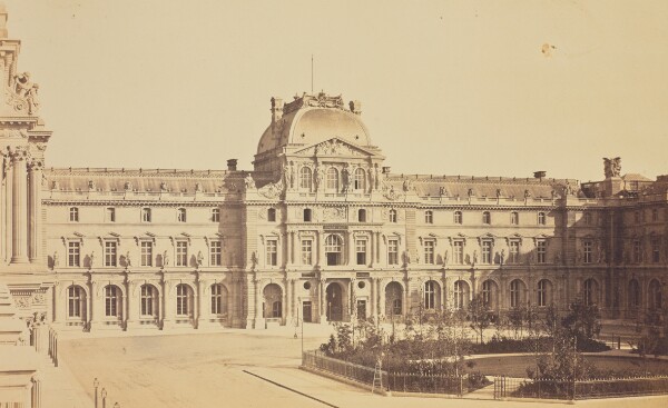Édouard Baldus, [The Cour Napoléon and the Pavillon Sully Seen from the Turgot Wing, Louvre, Paris]