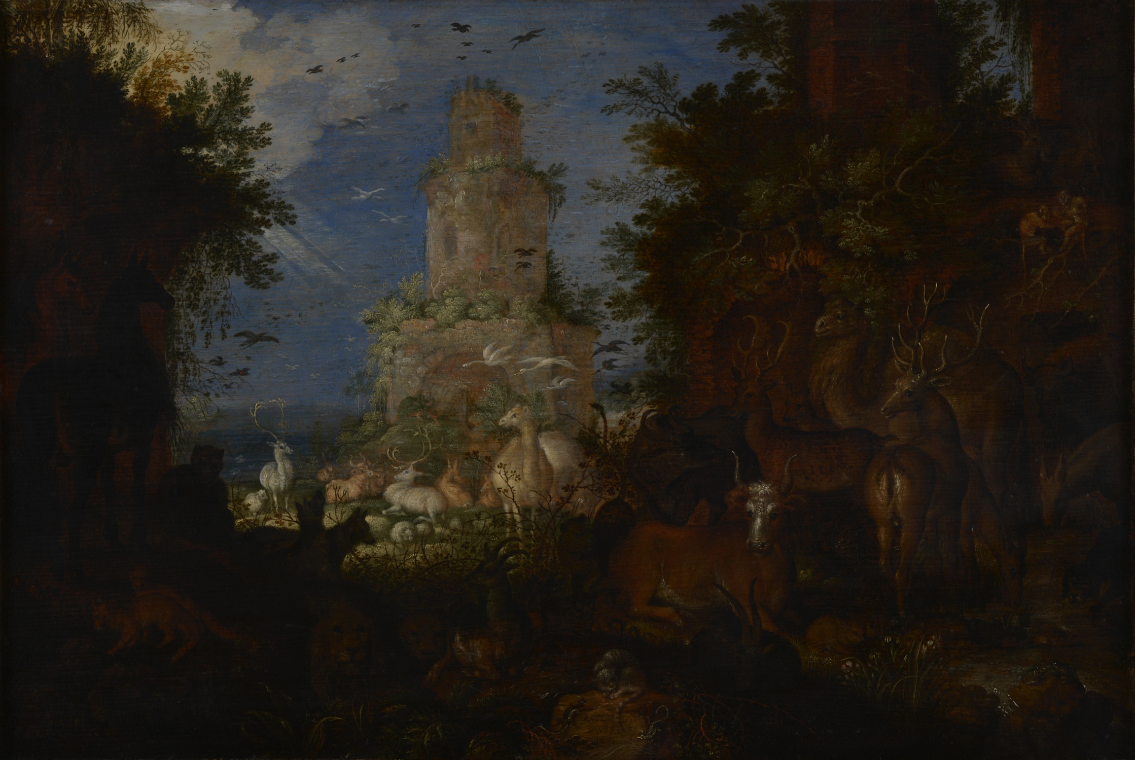 Roelant Savery, Landscape with Ruins and Animals
