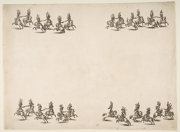 Stefano della Bella, Twenty-four Cavaliers Battle with Swords in Four Groups