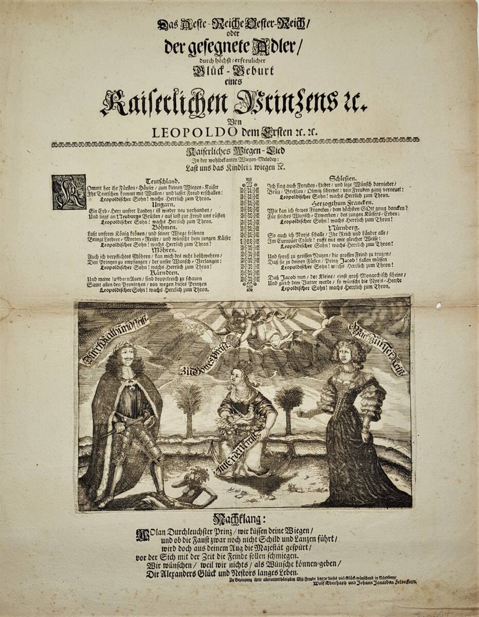 Anonym, Flugblatt anläßlich der Geburt von Erzherzog Joseph am 26. Juli 1678