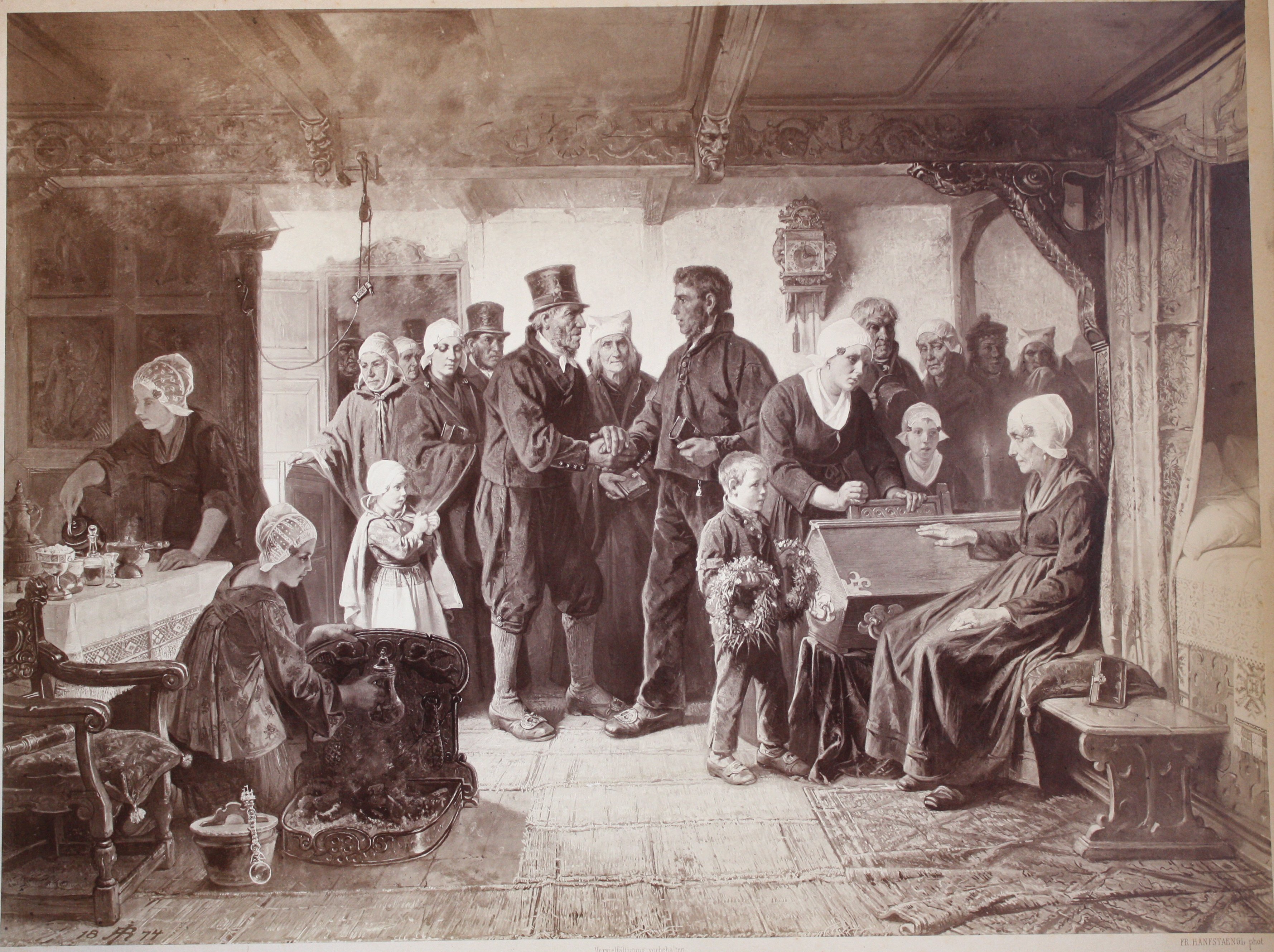 Franz Hanfstaengl, Fotografie 'Aufbahrung in Bauernstube'