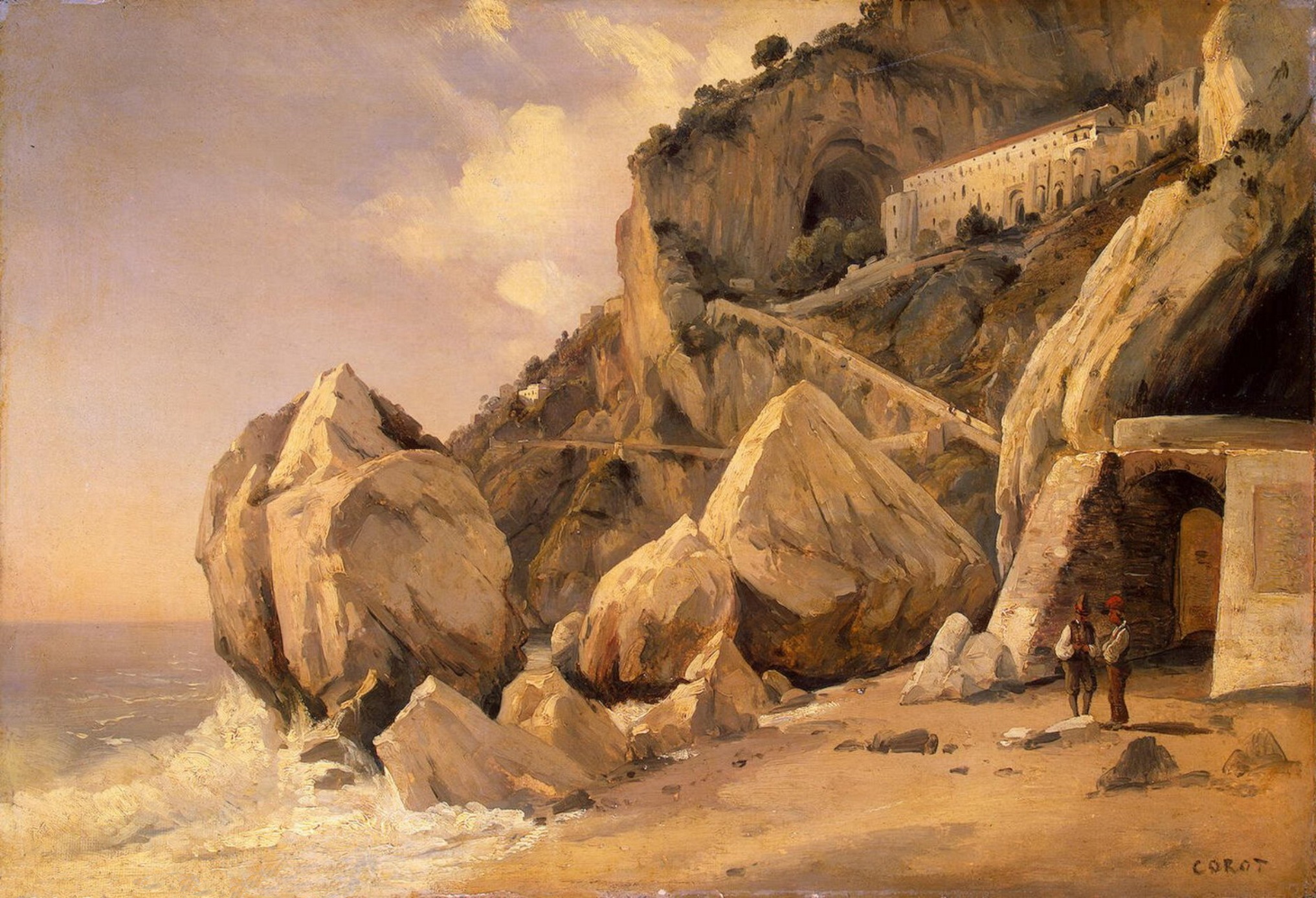 Jean-Baptiste Camille Corot, Rocks in Amalfi