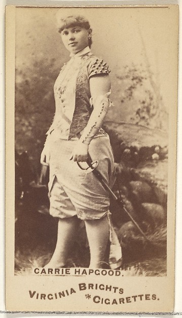 Allen & Ginter, Carrie Hapgood, from the Actors and Actresses series (N45, Type 1) for Virginia Brights Cigarettes