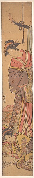 Torii Kiyonaga, Young Woman Looking over Shoulder of Another who is Writing a Letter