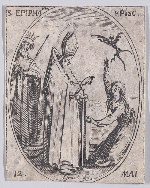 Jacques Callot, S. Epiphane, évêque (St. Epiphanius, Bishop), May 12th, from "Les Images De Tous Les Saincts et Saintes de L'Année" (Images of All of the Saints and Religious Events of the Year)