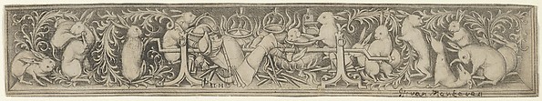 Israhel van Meckenem, Hares Roasting the Hunter