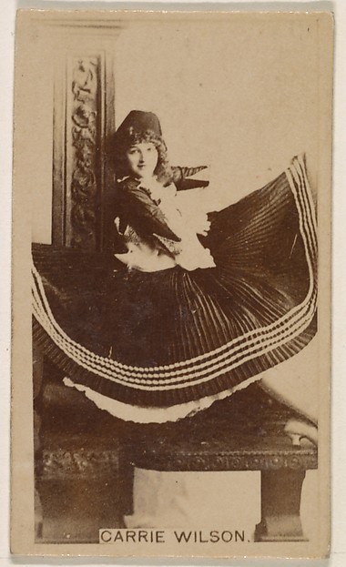 Kinney Brothers Tobacco Company, Carrie Wilson, from the Actresses series (N245) issued by Kinney Brothers to promote Sweet Caporal Cigarettes