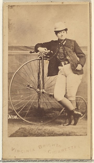 Allen & Ginter, Card 18, from the Girl Cyclists series (N49) for Virginia Brights Cigarettes