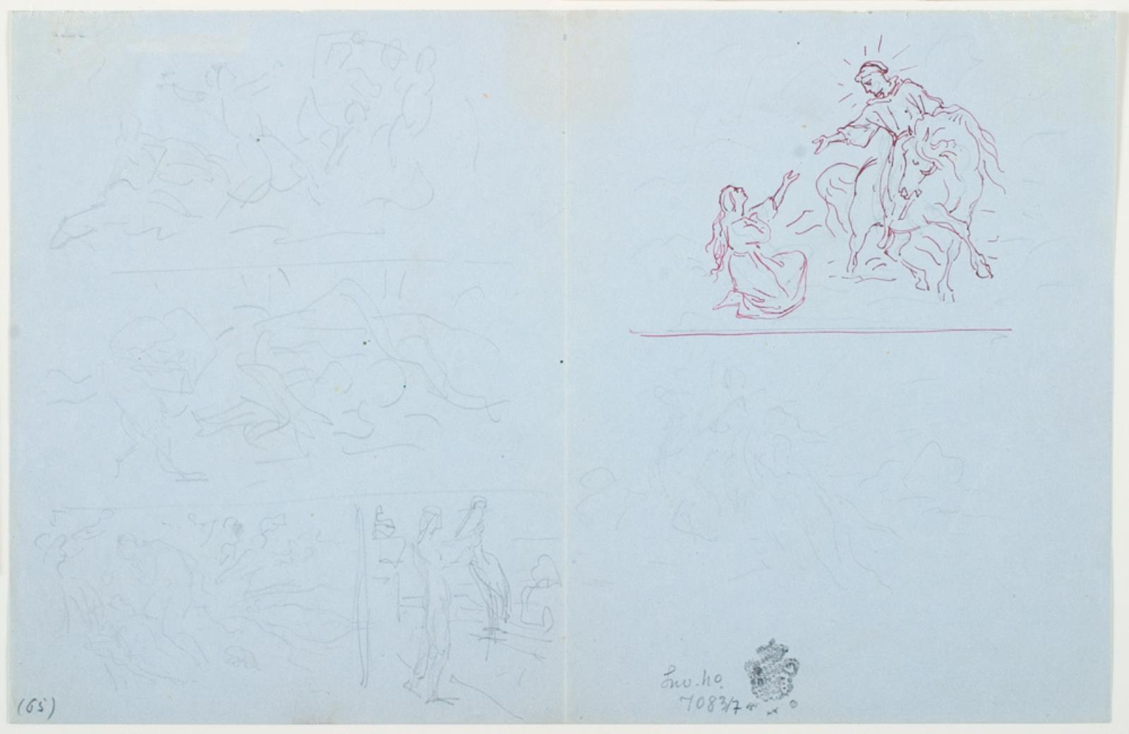 Lorenz Frølich, Forskellige illustrationsudkast til H.C. Andersen, "Dynd-Kongens Datter"