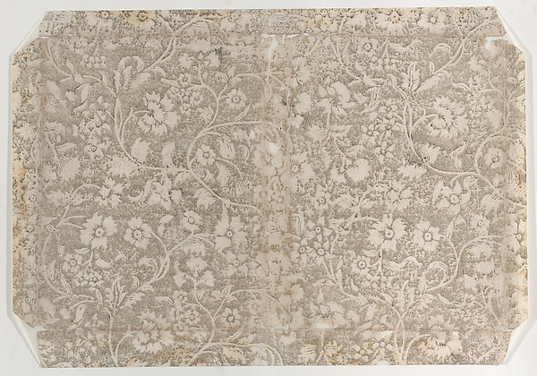 Anonymous, Book cover with gray floral pattern