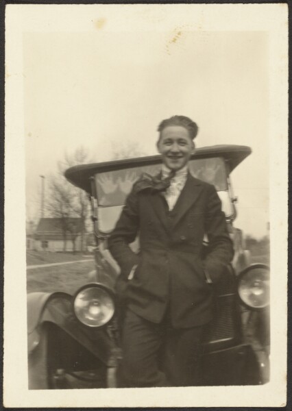 Louis Fleckenstein, [Boy Standing with Car]