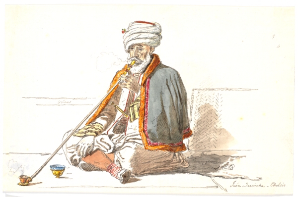 Martinus Rørbye, En tyrkisk opiumsryger (Jaia Dervicha) i Chalkis
