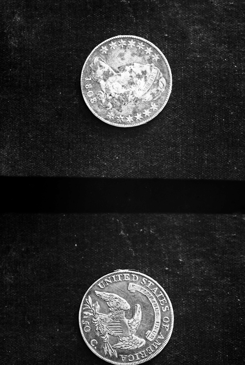 Gustav Borgen, 50 cent mynt, fra USA, datert 1808.