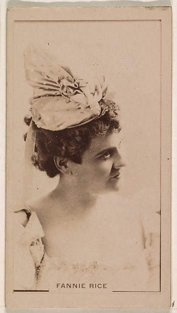 Kinney Brothers Tobacco Company, Fannie Rice, from the Actresses series (N245) issued by Kinney Brothers to promote Sweet Caporal Cigarettes
