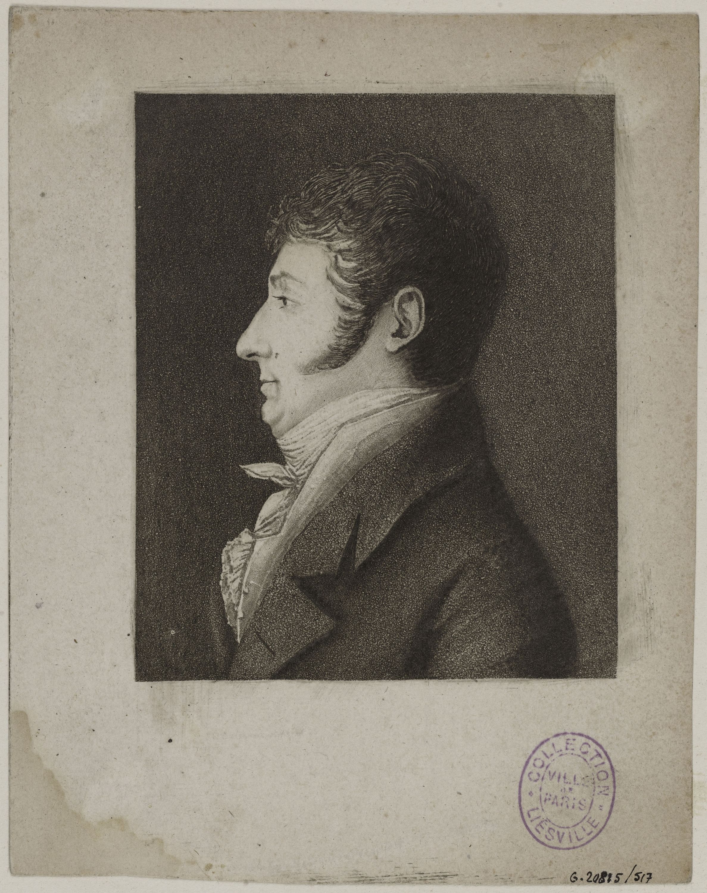 Edmé Quenedey, Portrait d'un homme, fin XVIIIème siècle/début XIXème siècle