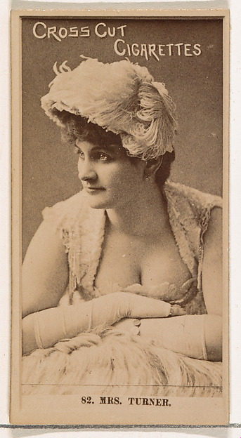 W. Duke, Sons & Co., Card Number 82, Mrs. Turner, from the Actors and Actresses series (N145-2) issued by Duke Sons & Co. to promote Cross Cut Cigarettes