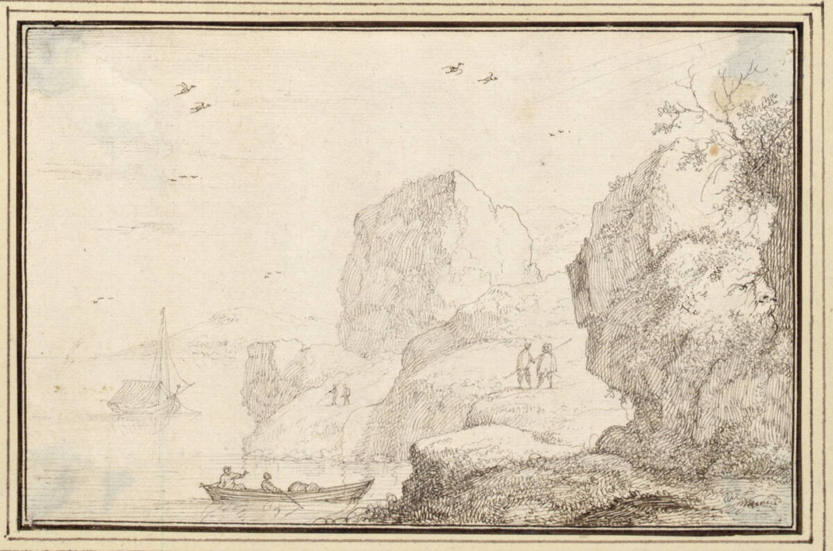 AlbertFlamen, Felsenküste (rechts ein Felsen in Form eines bärtigen Kopfes) (I-9)