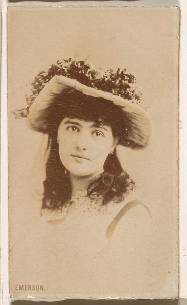 Kinney Brothers Tobacco Company, Miss Emerson, from the Actresses series (N246), Type 1, issued by Kinney Brothers to promote Sporting Extra Cigarettes