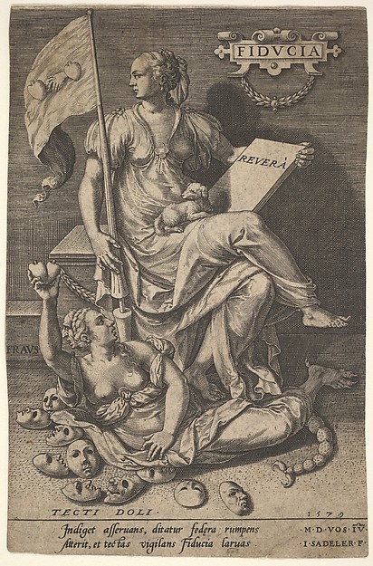 Johann Sadeler I, Fiducia, from "Virtues Conquering Vices"