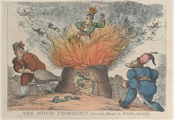 Thomas Rowlandson, The Mock Phoenix!!! Or a Vain Attempt to Rise Again