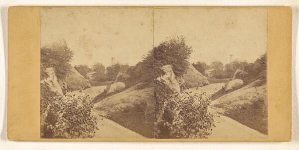 George Stacy, Footpath in Ramble and temporary Bell Tower in the distance.