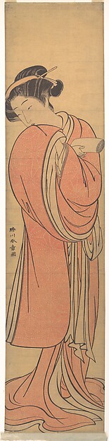 Katsukawa Shunshō　勝川春章, Woman in Red
