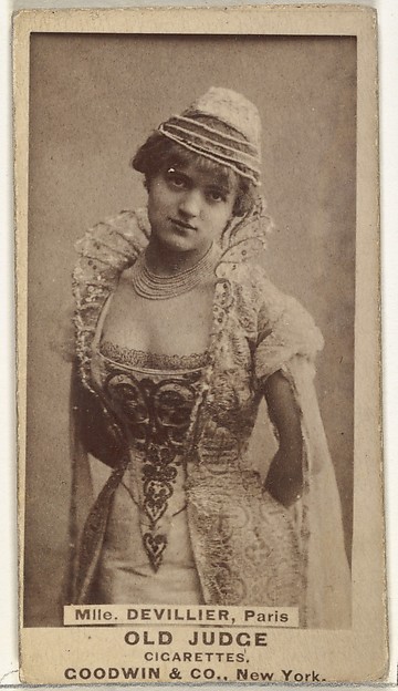 Goodwin & Company, Mlle. Devillier, Paris, from the Actors and Actresses series (N171) for Old Judge Cigarettes