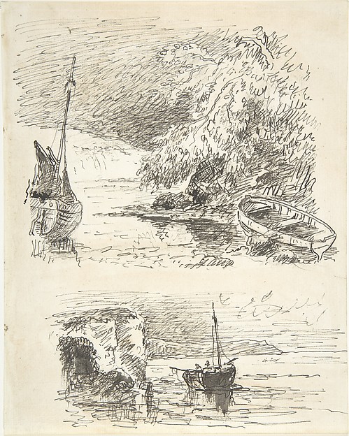 Anonymous, British, 19th century, Two Sketches of Boats